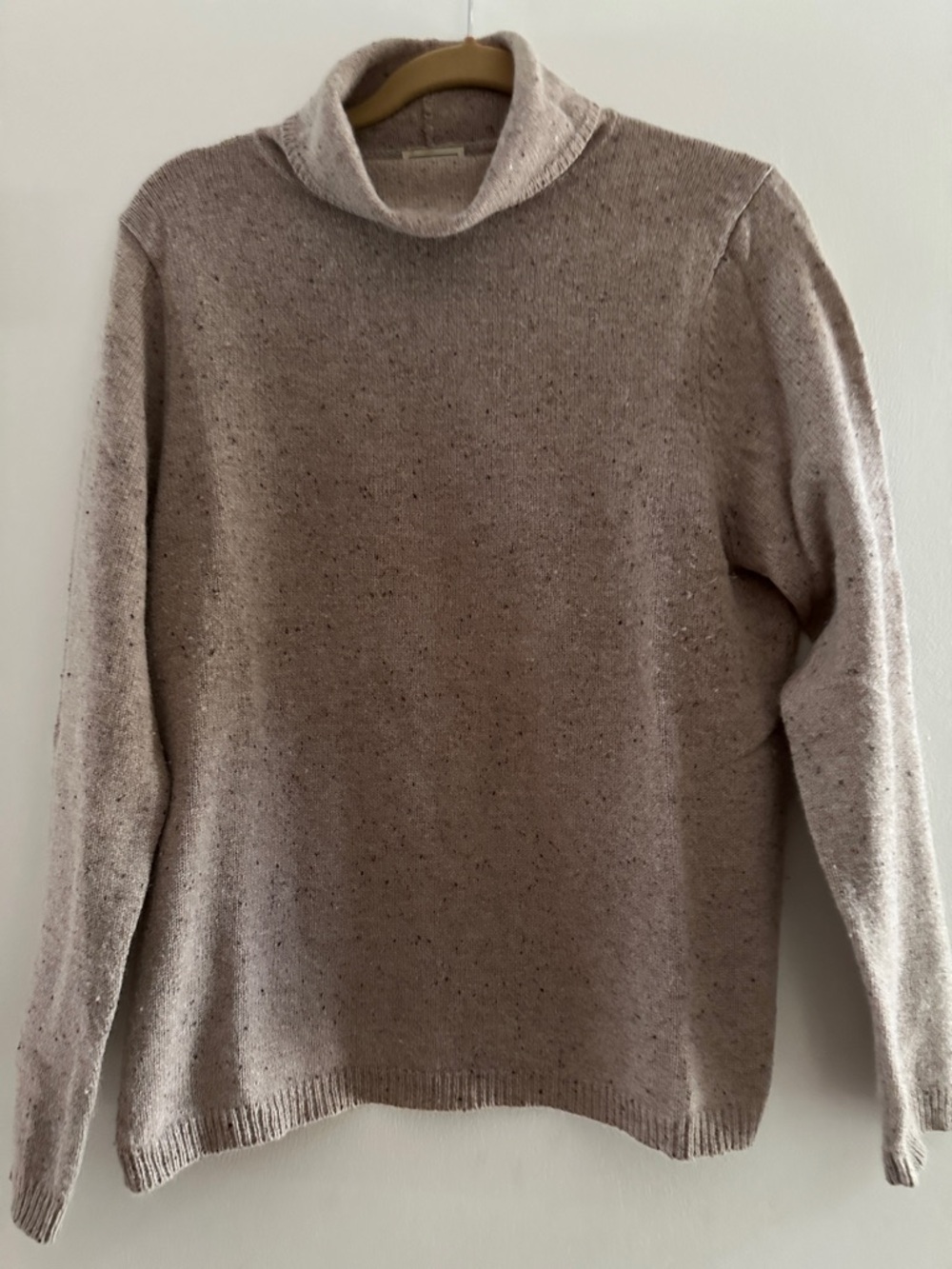 L.L. Bean Women's Speckled Taupe Turtleneck Sweater